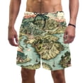 thumbnail image 1 of luoweisi Men's Beach Shorts Quick Dry Swim Trunks with Mesh Lining Map L, 1 of 5