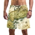 thumbnail image 1 of luoweisi Men's Beach Shorts Quick Dry Swim Trunks with Mesh Lining Map M, 1 of 5