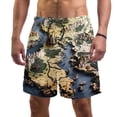 thumbnail image 1 of luoweisi Men's Beach Shorts Quick Dry Swim Trunks with Mesh Lining Map M, 1 of 5