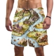 thumbnail image 1 of luoweisi Men's Beach Shorts Quick Dry Swim Trunks with Mesh Lining Map S, 1 of 5