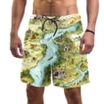 thumbnail image 1 of luoweisi Men's Beach Shorts Quick Dry Swim Trunks with Mesh Lining Map XL, 1 of 5