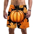 thumbnail image 1 of luoweisi Men's Beach Shorts Quick Dry Swim Trunks with Mesh Lining Maple Leaf Pumpkin 2XL, 1 of 5