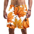 thumbnail image 1 of luoweisi Men's Beach Shorts Quick Dry Swim Trunks with Mesh Lining Maple Leaf Pumpkin 2XL, 1 of 5