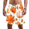 thumbnail image 1 of luoweisi Men's Beach Shorts Quick Dry Swim Trunks with Mesh Lining Maple Leaf Pumpkin S, 1 of 5