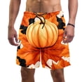thumbnail image 1 of luoweisi Men's Beach Shorts Quick Dry Swim Trunks with Mesh Lining Maple Leaf Pumpkin S, 1 of 5