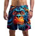 thumbnail image 1 of luoweisi Men's Beach Shorts Quick Dry Swim Trunks with Mesh Lining Monkey L, 1 of 5