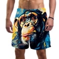 thumbnail image 1 of luoweisi Men's Beach Shorts Quick Dry Swim Trunks with Mesh Lining Monkey L, 1 of 5