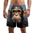 thumbnail image 1 of luoweisi Men's Beach Shorts Quick Dry Swim Trunks with Mesh Lining Monkey L, 1 of 5