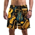 thumbnail image 1 of luoweisi Men's Beach Shorts Quick Dry Swim Trunks with Mesh Lining Musical Instrument L, 1 of 5