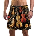 thumbnail image 1 of luoweisi Men's Beach Shorts Quick Dry Swim Trunks with Mesh Lining Musical Instrument L, 1 of 5