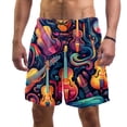 thumbnail image 1 of luoweisi Men's Beach Shorts Quick Dry Swim Trunks with Mesh Lining Musical Instrument L, 1 of 5