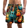 thumbnail image 1 of luoweisi Men's Beach Shorts Quick Dry Swim Trunks with Mesh Lining Musical Instrument L, 1 of 5