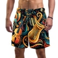 thumbnail image 1 of luoweisi Men's Beach Shorts Quick Dry Swim Trunks with Mesh Lining Musical Instrument L, 1 of 5
