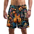 thumbnail image 1 of luoweisi Men's Beach Shorts Quick Dry Swim Trunks with Mesh Lining Musical Instrument M, 1 of 5