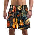 thumbnail image 1 of luoweisi Men's Beach Shorts Quick Dry Swim Trunks with Mesh Lining Musical Instrument M, 1 of 5