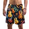 thumbnail image 1 of luoweisi Men's Beach Shorts Quick Dry Swim Trunks with Mesh Lining Musical Instrument S, 1 of 5