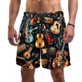 thumbnail image 1 of luoweisi Men's Beach Shorts Quick Dry Swim Trunks with Mesh Lining Musical Instrument S, 1 of 5
