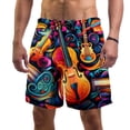 thumbnail image 1 of luoweisi Men's Beach Shorts Quick Dry Swim Trunks with Mesh Lining Musical Instrument XL, 1 of 5