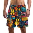 thumbnail image 1 of luoweisi Men's Beach Shorts Quick Dry Swim Trunks with Mesh Lining Musical Instrument XL, 1 of 5