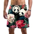 thumbnail image 1 of luoweisi Men's Beach Shorts Quick Dry Swim Trunks with Mesh Lining Panda L, 1 of 5