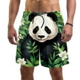 thumbnail image 1 of luoweisi Men's Beach Shorts Quick Dry Swim Trunks with Mesh Lining Panda L, 1 of 5