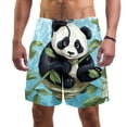 thumbnail image 1 of luoweisi Men's Beach Shorts Quick Dry Swim Trunks with Mesh Lining Panda L, 1 of 5