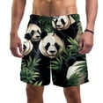 thumbnail image 1 of luoweisi Men's Beach Shorts Quick Dry Swim Trunks with Mesh Lining Panda M, 1 of 5