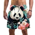 thumbnail image 1 of luoweisi Men's Beach Shorts Quick Dry Swim Trunks with Mesh Lining Panda M, 1 of 5