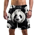 thumbnail image 1 of luoweisi Men's Beach Shorts Quick Dry Swim Trunks with Mesh Lining Panda S, 1 of 1