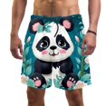thumbnail image 1 of luoweisi Men's Beach Shorts Quick Dry Swim Trunks with Mesh Lining Panda S, 1 of 5