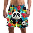 thumbnail image 1 of luoweisi Men's Beach Shorts Quick Dry Swim Trunks with Mesh Lining Panda S, 1 of 5