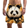 thumbnail image 1 of luoweisi Men's Beach Shorts Quick Dry Swim Trunks with Mesh Lining Panda Sunflower 2XL, 1 of 5