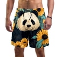 thumbnail image 1 of luoweisi Men's Beach Shorts Quick Dry Swim Trunks with Mesh Lining Panda Sunflower 2XL, 1 of 5
