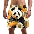 thumbnail image 1 of luoweisi Men's Beach Shorts Quick Dry Swim Trunks with Mesh Lining Panda Sunflower L, 1 of 5