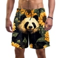 thumbnail image 1 of luoweisi Men's Beach Shorts Quick Dry Swim Trunks with Mesh Lining Panda Sunflower L, 1 of 5
