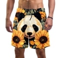 thumbnail image 1 of luoweisi Men's Beach Shorts Quick Dry Swim Trunks with Mesh Lining Panda Sunflower L, 1 of 5