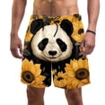 thumbnail image 1 of luoweisi Men's Beach Shorts Quick Dry Swim Trunks with Mesh Lining Panda Sunflower L, 1 of 5
