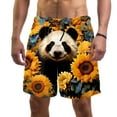thumbnail image 1 of luoweisi Men's Beach Shorts Quick Dry Swim Trunks with Mesh Lining Panda Sunflower L, 1 of 5