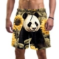 thumbnail image 1 of luoweisi Men's Beach Shorts Quick Dry Swim Trunks with Mesh Lining Panda Sunflower L, 1 of 5