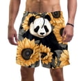 thumbnail image 1 of luoweisi Men's Beach Shorts Quick Dry Swim Trunks with Mesh Lining Panda Sunflower L, 1 of 5