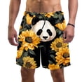 thumbnail image 1 of luoweisi Men's Beach Shorts Quick Dry Swim Trunks with Mesh Lining Panda Sunflower L, 1 of 5