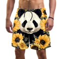 thumbnail image 1 of luoweisi Men's Beach Shorts Quick Dry Swim Trunks with Mesh Lining Panda Sunflower L, 1 of 5