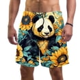 thumbnail image 1 of luoweisi Men's Beach Shorts Quick Dry Swim Trunks with Mesh Lining Panda Sunflower M, 1 of 5