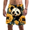 thumbnail image 1 of luoweisi Men's Beach Shorts Quick Dry Swim Trunks with Mesh Lining Panda Sunflower XL, 1 of 5