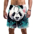 thumbnail image 1 of luoweisi Men's Beach Shorts Quick Dry Swim Trunks with Mesh Lining Panda XL, 1 of 5
