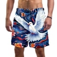 thumbnail image 1 of luoweisi Men's Beach Shorts Quick Dry Swim Trunks with Mesh Lining Peace Dove 2XL, 1 of 5