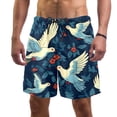 thumbnail image 1 of luoweisi Men's Beach Shorts Quick Dry Swim Trunks with Mesh Lining Peace Dove 2XL, 1 of 5