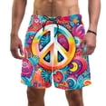 thumbnail image 1 of luoweisi Men's Beach Shorts Quick Dry Swim Trunks with Mesh Lining Peace Sign L, 1 of 5
