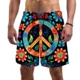 thumbnail image 1 of luoweisi Men's Beach Shorts Quick Dry Swim Trunks with Mesh Lining Peace Sign S, 1 of 5