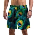 thumbnail image 1 of luoweisi Men's Beach Shorts Quick Dry Swim Trunks with Mesh Lining Peacock Feather L, 1 of 5